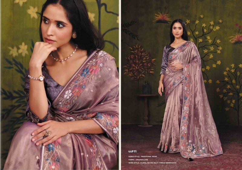 Mauve Colour Norita 44900 Rooh By Mahotsav Organza Zari Sequence Work Designer Saree 44911 